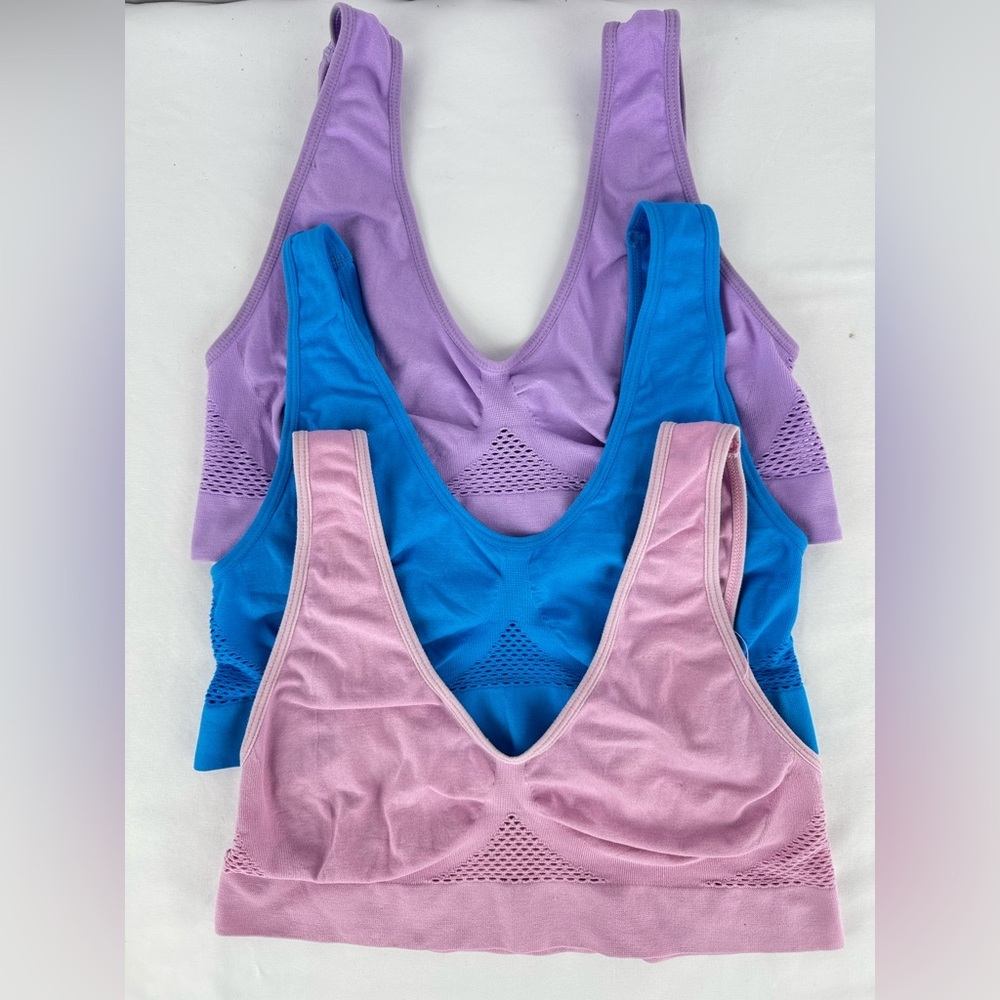 Set of 3 Temu Pull On Sports Bras Fits 42DDD-46D